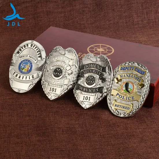 China Factory Custom Craft Personalized Sublimation Gift Logo Military Car Security Officer Enamel Lapel Pin Name Football Magnetic Metal Police Badges W Wallet