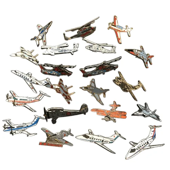 Custom Brass Fighter Plane Hard Enamel Souvenir Pins