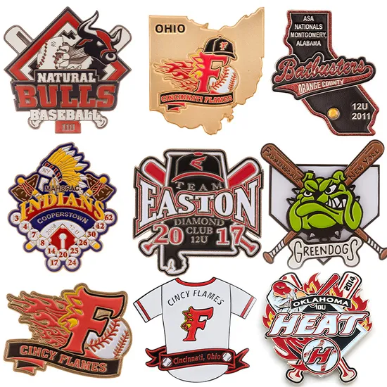 Custom Metal Enamel Pin Badge Mexican Baseball Cap Pins Charms Custom Logo Softball Trading Hat Pins for Hats