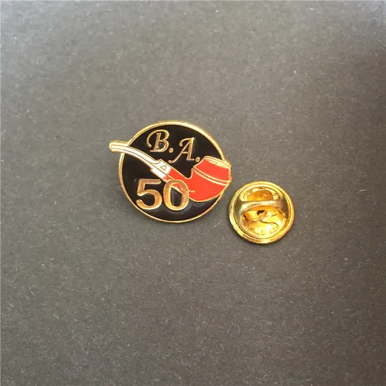 China Wholesale Custom Metal Zinc Alloy Lapel Pin Souvenir Gift Emblem Plated Gold Durable 50 Anniversary School Police Button Badges