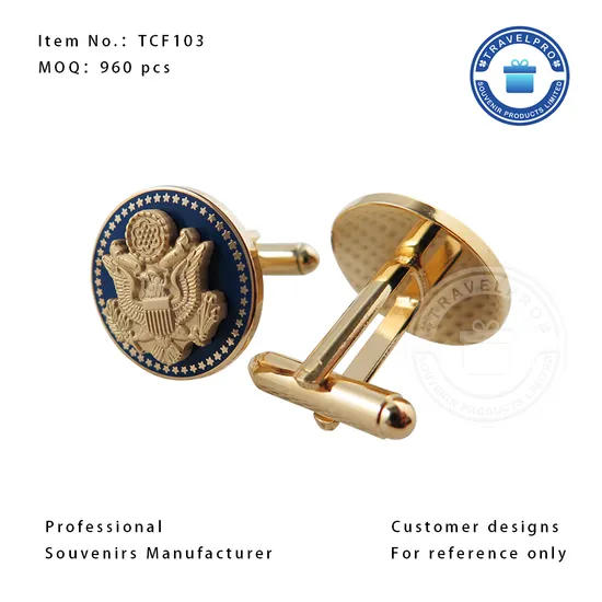 Travelpro Top Quality Customized Metal Cufflinks Wedding Cufflinks, Gold Plated, Souvenirs Manufacturer