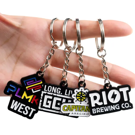 Custom Logo Personalized 2D Cute Souvenir Enamel Keyring Holder Metal Key Chain