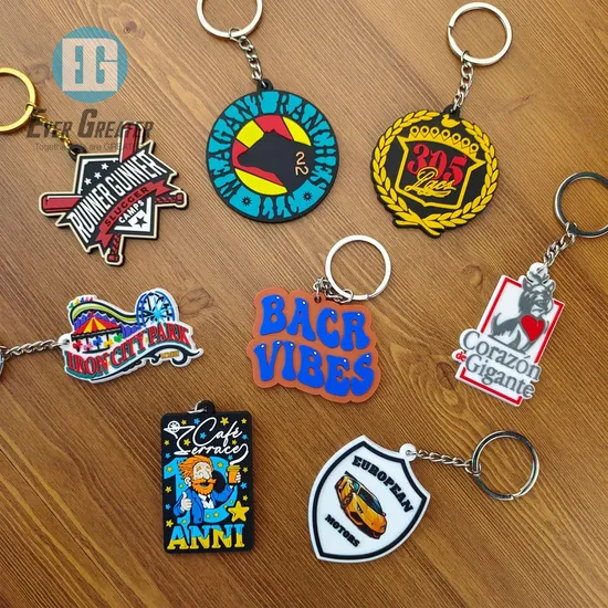 Custom Cartoon Style Unique Design Colorful Soft 2D Rubber Keychain