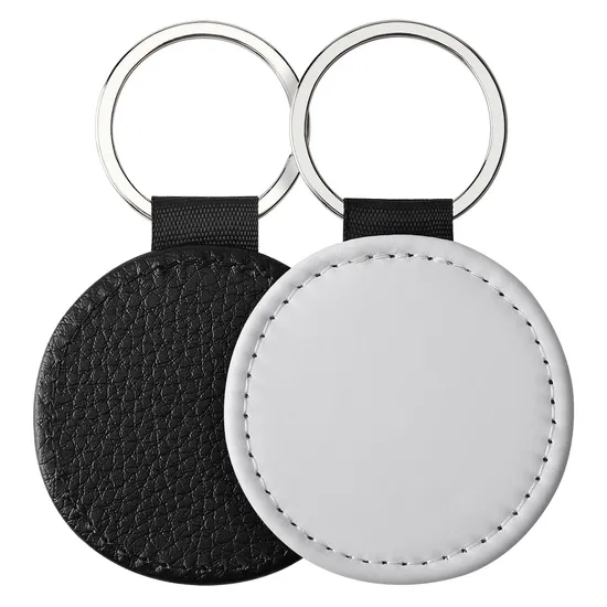 Gifts Factory Custom Blank Sublimation Metal Brand Key Chain PU Leather Keychain