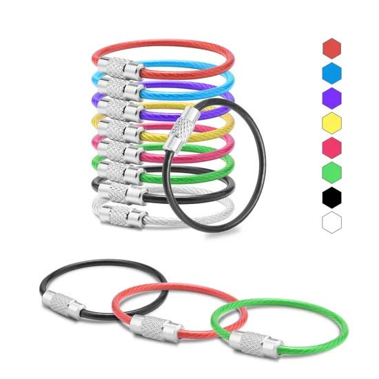 Stylish Stainless Steel Wire Lock Keychain for Secure Keys