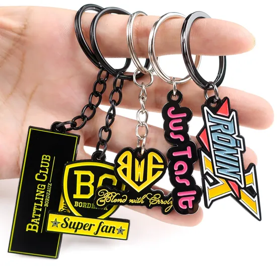 Personalised DIY Customise Sports Custom Engrave Enamel Metal Key Chain with Logo