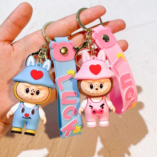 Free Samples Customized Design Made 3D Plastic Keychain Rubber 2D Custom Shaped Soft PVC Keychain