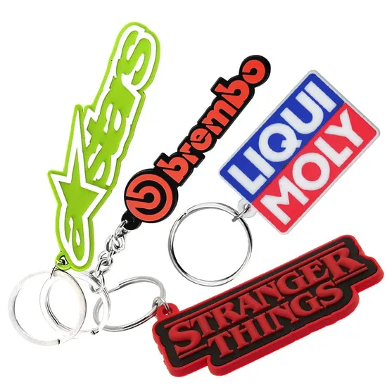 OEM Manufacturer Personalized Custom Design 3D Silicone Keyring Soft PVC Rubber Keychain