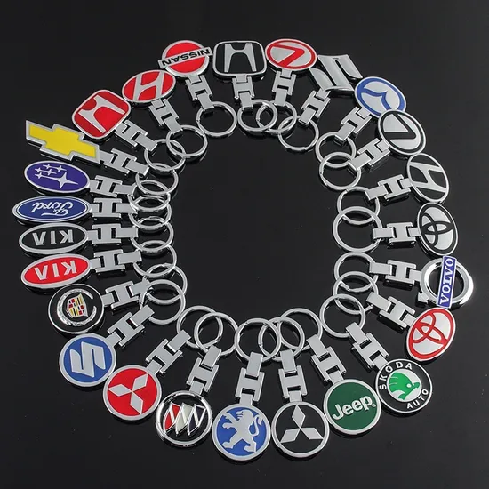 China Factory Wholesale Promotion Car Accessories Custom Logo Keychain Car Logo Brand Metal Promotional Gift Car Key Chain