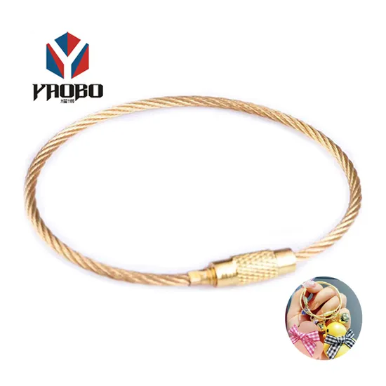 Durable Stainless Steel Gold Color Keychain Rings with Screw Lock Design