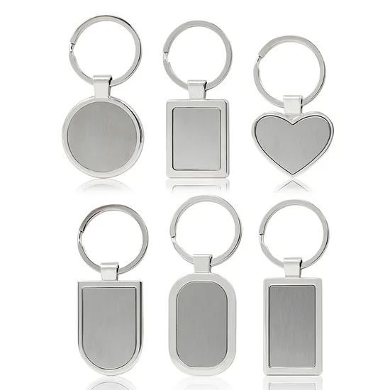 Professional Hot Sale Polished Engraving Sublimation Blank Key Ring Metal Double Side Metal Keychain Souvenirs Metal Key Rings Chain