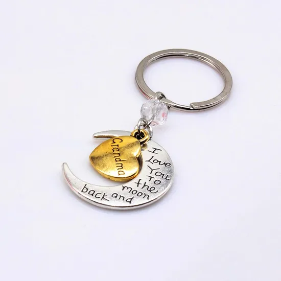 Fashion Simple Valentine′s Day Gift Love Moon Mom Keychain