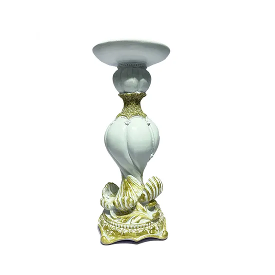 Royal Court Antique Resin Decorative Gold Roman Column Candle Holders Candlestick