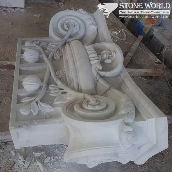 Carrara White Carving Capital for Columns (CV017)