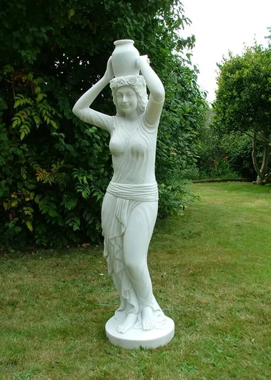 Hot White Outdoor Female Marble Carving Stone Statues Garden Sculpture