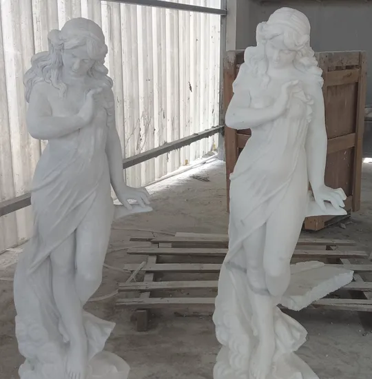 Customized Natural stone honed/matt White marble female sculpture for for Indoor/interior Hotel/Villa/Auditorium/Church/Castle/Museums/Library Decoration