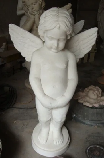 New Angel Marble Carved Statue Outdoor Garden Sculpture Buddha for Sale