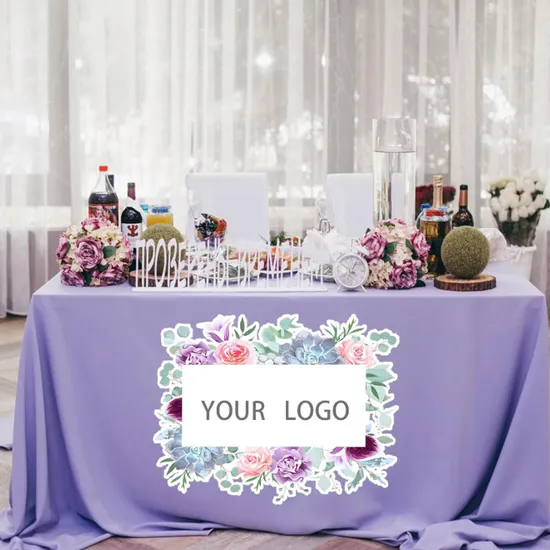 Aozhan Custom Trade Show Any Custom Printing Tablecloth Custom Logo Table Cover Advertising Rectangular Table Cloth