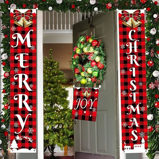 Customized Christmas Halloween Happy Birthday Graduation Hanging Party Logo Logo Flag Porch Banner Holiday Decoration