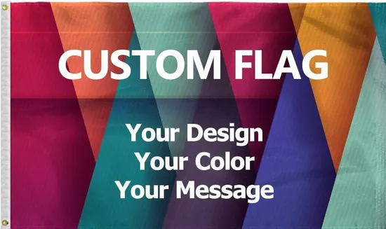 3X5FT 90X150cm Custom Blank Logo Banner Outdoor Advertising Golf Flying Table Desk Hand Garden Car Flags with Logo Double Sided Sublimation Printing