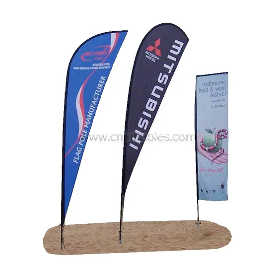 Orient Inflatables Custom Beach Edge Teardrop Feather Flying Flag Banner Display with Single or Double Printing