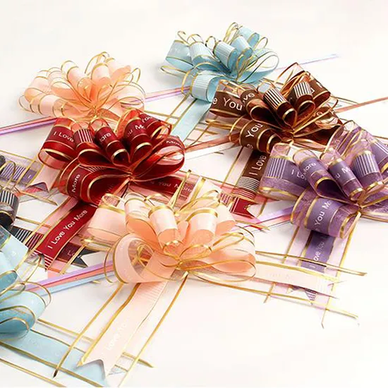 Free Sample Decorative Ribbon Butterfly Printed Pull Bow Ribbon Bow