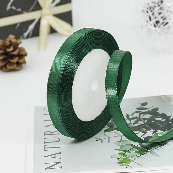 6mm, 10mm, 20mm, 25mm, 30mm, 45mm, 50mm Green Colorful Decoration Ribbons Grosgrain Gift Packing Webbing Single/Double Face Satin Ribbon