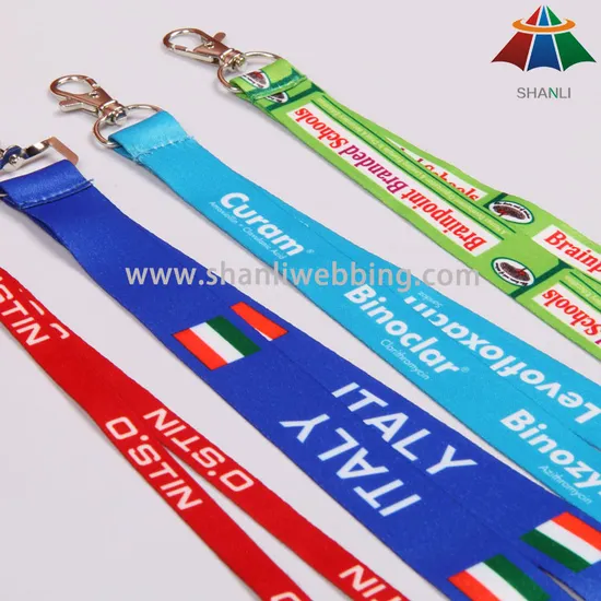 Heat Transfer Logo Printed Ribbon for Neck Lanyard