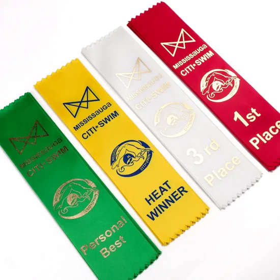 Wholesale Horse Award Ribbon Custom 2" X 10" Satin Printer Ribbon Award with Logo