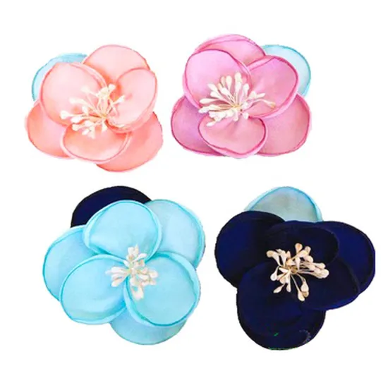 Factory Wholesale Custom Wedding Decoration Flower Satin Ribbon Handmade Flower for Garment Accessories