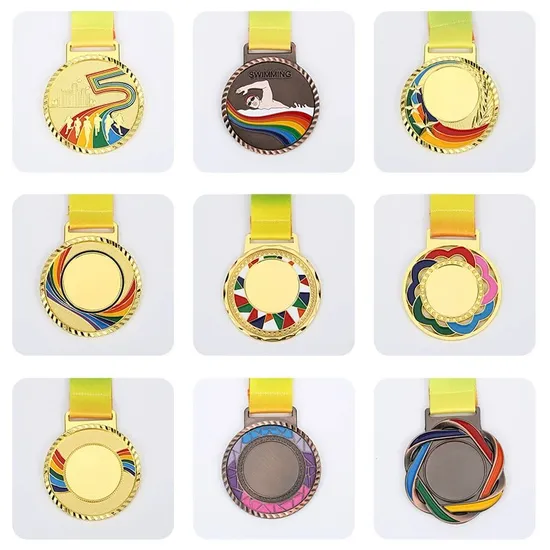Customizable Marathon Medals Featuring Vibrant Ribbons for Races