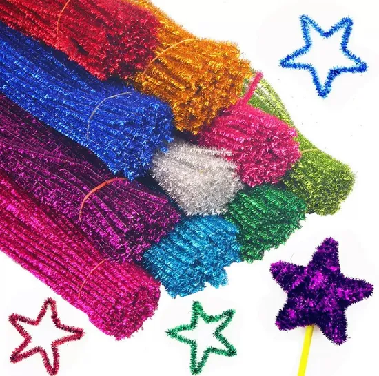 Glitter Shining Colors Chenille Stem Classpack -Wire Pipe Cleaner