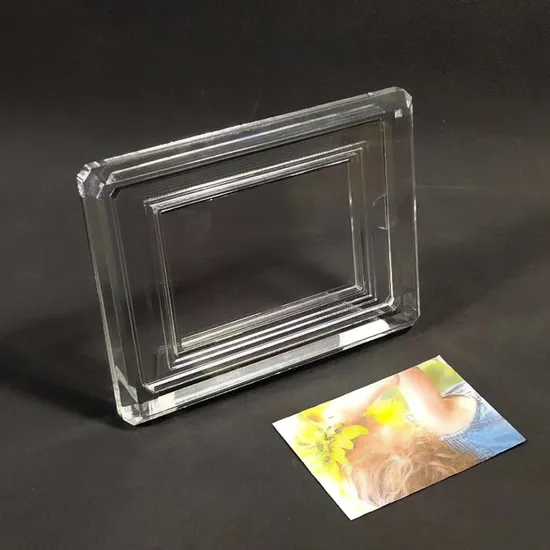Clear Plastic PMMA Photo Stand Sign Holder