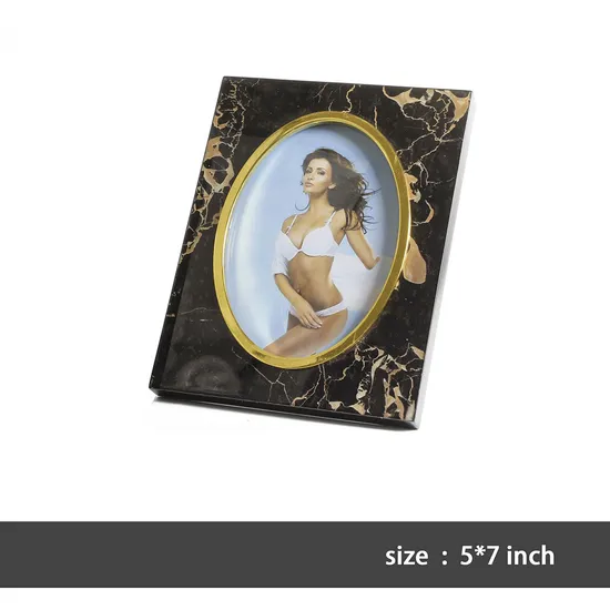Wholesale Retro Marble Textured Black Photo Frames for Indoor Home Decoration Ornaments