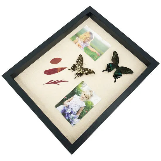 Wholesale Custom 3D Picture Frame White and Black Wooden Shadow Box