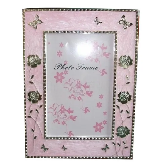 Fashion Photo Frame Stand with Pearls and Flowers