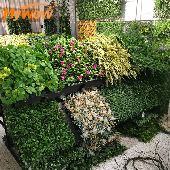 Vertical Green Wall Synthetic Flower Wall for Garden Decoration