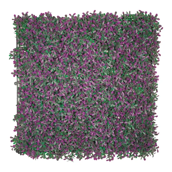 Purple Green Real Touch Faux Green Wall Hedge Panel Decor