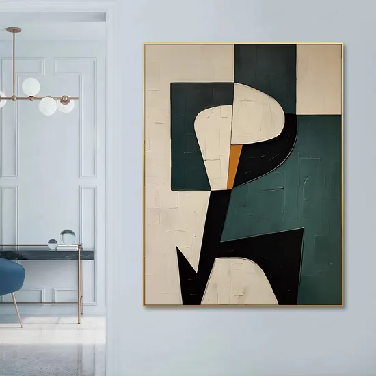 Colorful Abstract Oil Painting on Canvas for Stylish Interiors