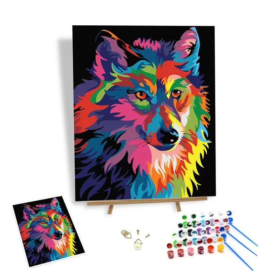 DIY Painting by Numbers Kits Animal Colorful Artwork Paint of Number Oil Painting