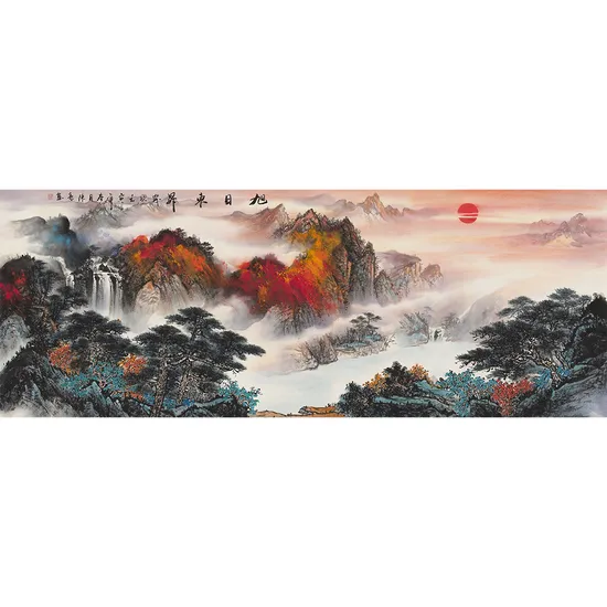 Customized Classical Traditional Landscape Chinese Ink and Wash Handmade Wall Art Hanging Painting for Home Decor