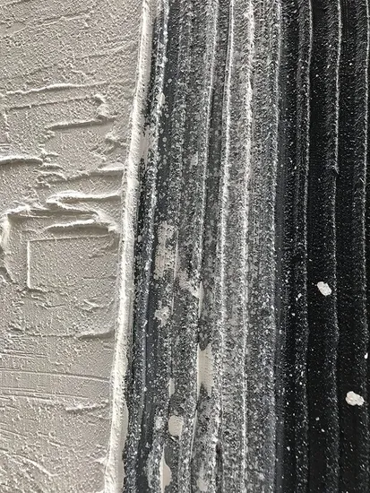 Hand Painted Black and White Oil Painting Textured Abstract Wall Art