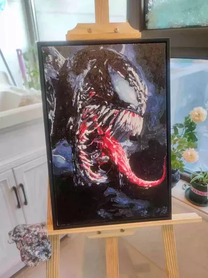 100% Handmade Wall Art Marvel Comics Venom Portraits Oil Painting From Photo