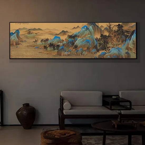 Chinese Style Study, Chinese Style, Thousand Mile Landscape Decoration Painting