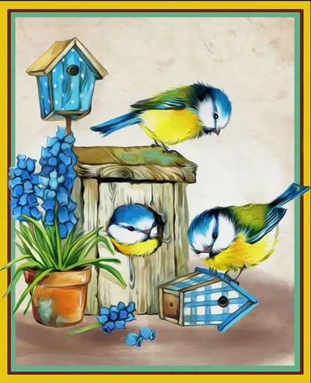 Lovely Birds 5D Wholesale DIY Rhinestone Embroidery Home Decor Diamond Painting Kits