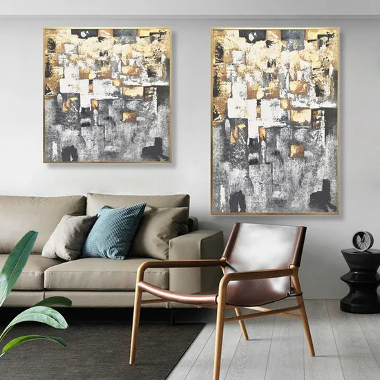 Nordic Abstract Art Hand Made Aluminium Pictures Large Living Room Bedroom Wall Oil Paintings
