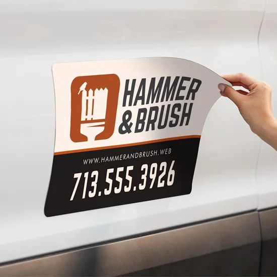 Custom Die Cut Vehicle Magnet Removable Optional Sign Sticker Bumper Car Advertise Logo Sticker