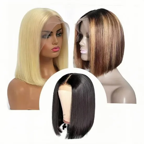Fashion Human Hair Bob Wigs Brazilian Hair Lace Front Wigs