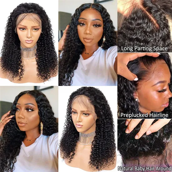 8"-32" Lace Front Human Hair Wigs for Black Women 13X4 12A Curly Lace Front Wigs Human Hair Pre Plucked