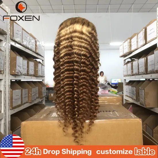 Original Vietnamese Hair Brown Highlight Honey Wigs Colored 4/27 Body Water Deep Wave 13X4 Transparent HD Lace Front Human Hair Wigs